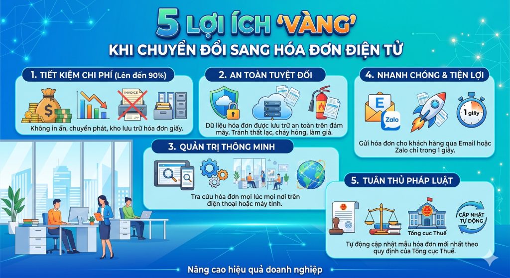 5 lợi ích khi chuyển đổi hóa đơn điện tử với doanh nghiệp